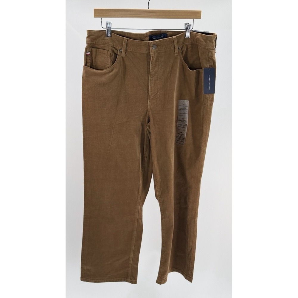 Tommy Hilfiger Women's Tribeca Straight Ankle Heritage Corduroy Brown Size 16